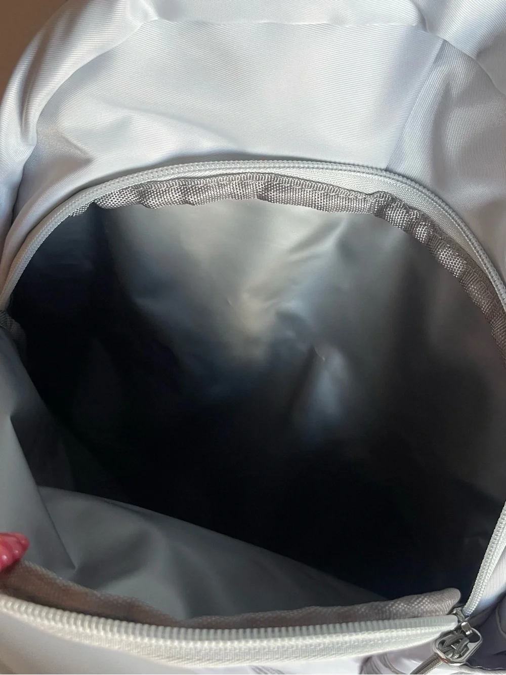 Grey gym bag w/ shoe department and cooler pocket